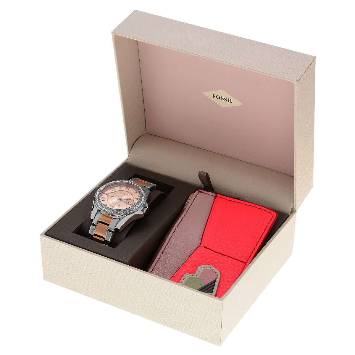 Fossil Women ES4249SET Riley Stainless Steel Crystal Pave Chronograph Watch and Wallet Set Fossil Women ES4249SET Riley Stainless Steel Crystal Pave Chronograph Watch and Wallet Set